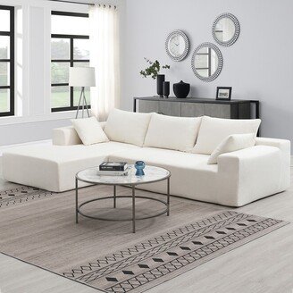 Sunmory 109*68Modular Sectional Sofa L-Shape Upholstered Sleeper Sofa, Modern Minimalist Style Couch for Living Room Bedroom, Salon