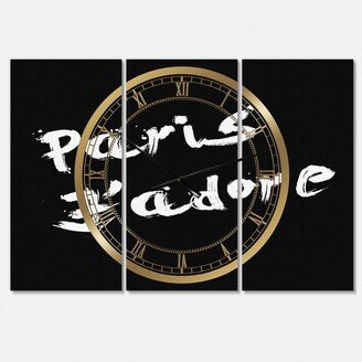 Designart Paris Jadore Oversized Fashion 3 Panels Wall Clock - 38