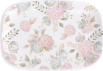 Serving Platters: Floral - Blush Serving Platter, Pink