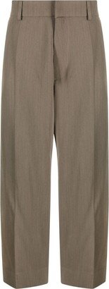 Pleat-Detailing Cropped Trousers