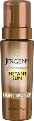 Jergens Natural Glow Instant Sun Sunless Tanning Mousse, Light Bronze Tan, Sunless Tanner Mousse - 6 fl oz