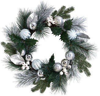 Pinecones and Berries Christmas Artificial Wreath Ornaments, 24