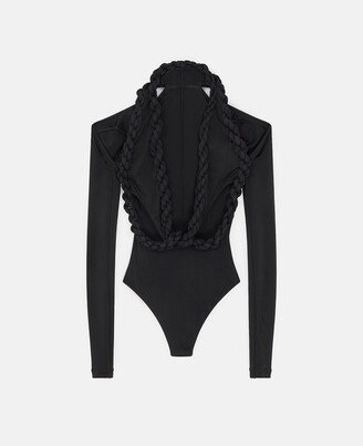 Braided Rope Cut-Out V-Neck Bodysuit