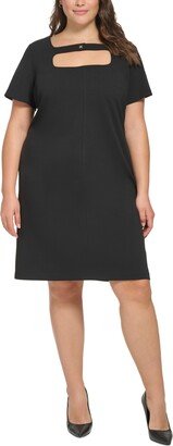 Plus Size Cutout Scuba Crepe Sheath Dress