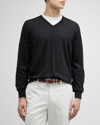 Men's V-Neck Wool-Cashmere Sweater