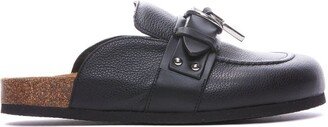 Padlock-Detailed Slip-On Mules-AA