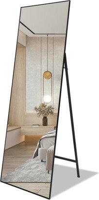 Simplie Fun Full Length Mirror Standing Black 65''x22'' for Bedroom with Aluminum Frame, Large Full Body Floor Mirror Wall Hanging or Leaning Modern Decor for Dre