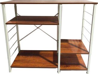 Kitchen Cart Storage Utility Baker's Rack 4 Tier Shelving Vintage Rustic - 35.4 x 15.7 x 30.7 inches