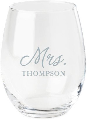 Stemless Wine Glasses: Mrs Wine Glass, Etched Wine, White