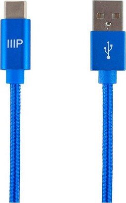 Monoprice Nylon Braided USB C to USB A 2.0 Cable- 3 Feet - Blue | Type C, Fast Charging, Compatible With Samsung Galaxy S10/ Note 8, LG V20 and More