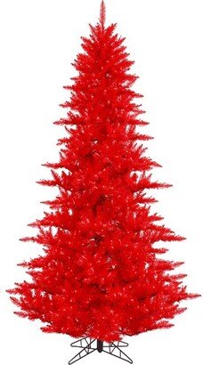 3' Red Fir Artificial Christmas Tree, Red Dura-lit LED Lights