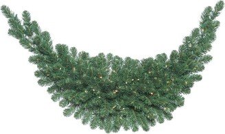 72 Oregon Fir Artificial Christmas Swag, Clear Dura-lit Incandescent Mini Lights