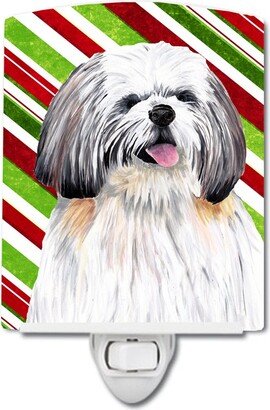 Shih Tzu Candy Cane Holiday Christmas Ceramic Night Light