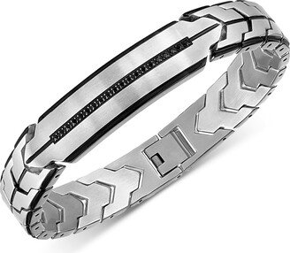 Black Diamond Chevron Link Bracelet (1/4 ct. t.w.) in Stainless Steel, Created for Macy's