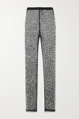 Tanael Crystal-embellished Tulle Leggings - Silver