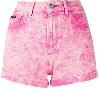 Acid-Wash Denim Shorts