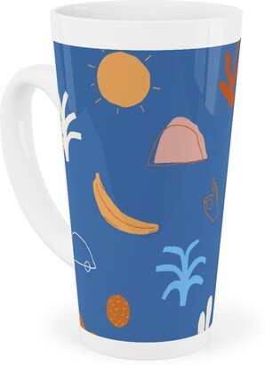 Mugs: Summer Dayz - Blue Tall Latte Mug, 17Oz, Blue