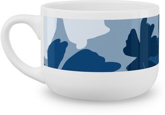 Mugs: Barely Blue Floral Latte Mug, White, 25Oz, Blue