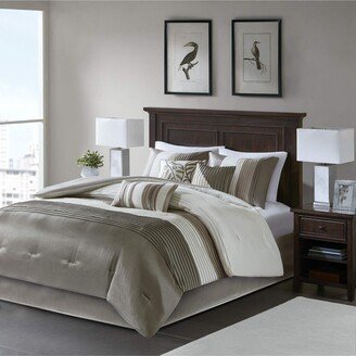 Gracie Mills 7-pc Amherst Comforter Set, Natural - King