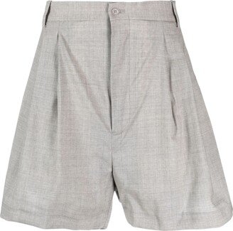 Pleated Virgin Wool Shorts