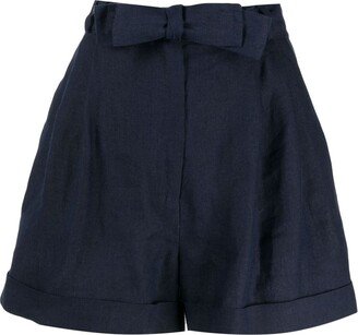 Clementina belted linen shorts