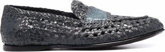 Woven-Effect Slip-On Loafers