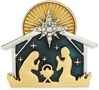 Gold-Tone Crystal & Epoxy Nativity Scene Pin, Created for Macy's