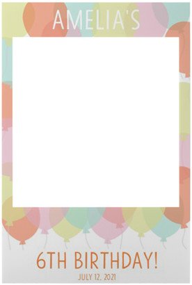 Selfie Frames: Party Balloons Celebration Selfie Frame, White