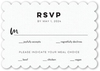 Rsvp Cards: Modern Corners Wedding Response Card, White, Pearl Shimmer Cardstock, Scallop