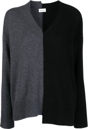 asymmetric V-neck sweatshirt