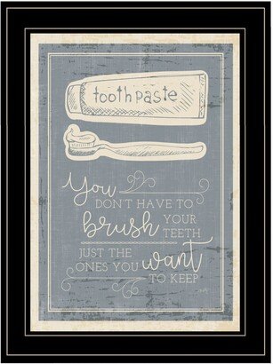 Brush Teeth by Misty Michelle, Ready to hang Framed Print, Black Frame, 15 x 21