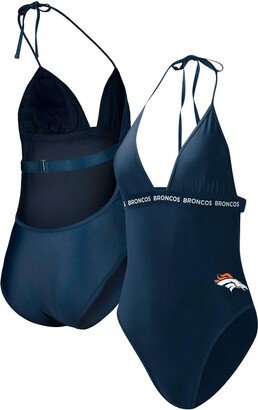 Women's G-iii 4Her by Carl Banks Navy Denver Broncos Full Count One-Piece Swimsuit