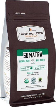 Fresh Roasted Coffee, Organic Sumatran Coffee, Medium Roast Ground Coffee - 12oz