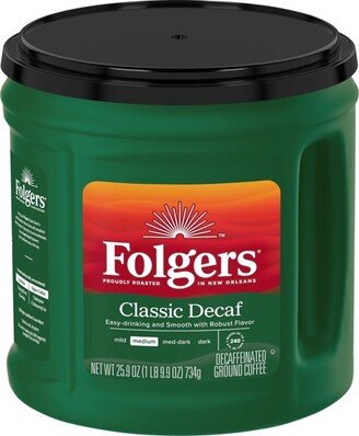 Folgers Classic Medium Roast Ground Coffee - Decaf - 25.9oz