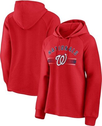 Women's Branded Red Washington Nationals Perfect Play Raglan Pullover Hoodie