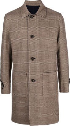 Single-Breasted Reversible Wool Coat