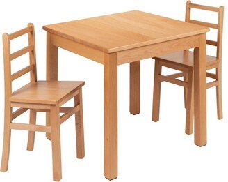 Emma+oliver Kids Natural Solid Wood Table And Chair Set For Classroom, Playroom, Kitchen