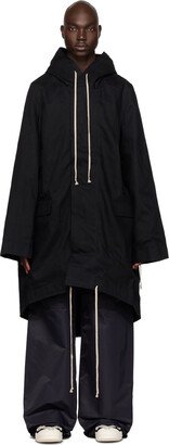 Black Hooded Denim Coat