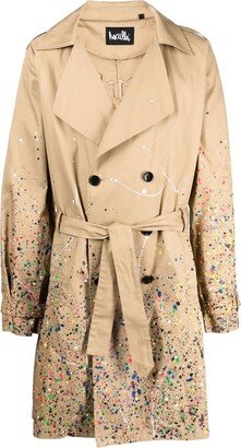 Paint Splatter Trench Coat