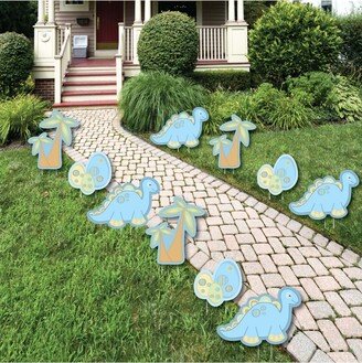 Big Dot Of Happiness Baby Boy Dinosaur - Lawn Decor - Outdoor Party Yard Decor - 10 Pc