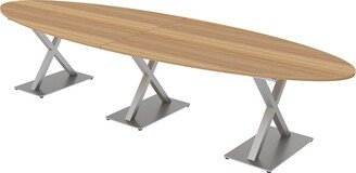 Skutchi Designs, Inc. 12' Modular Oval Conference Table With X Bases And Electric Units