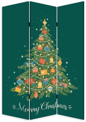 Festive Merry Christmas Three Panel Room Divider Screen