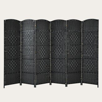 6 Panel Tall Room Divider Freestanding Wood Partition Room Dividers