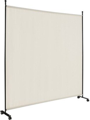 6 Feet Single Panel Rolling Room Divider with Smooth Wheels - 73