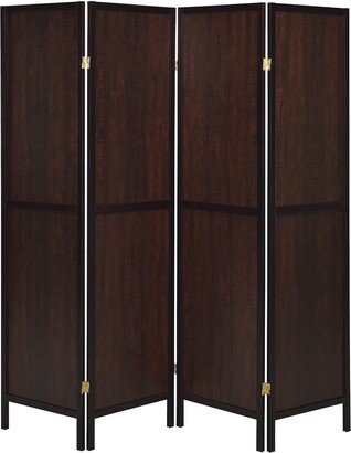 4-Panel Folding Screen In Antique Nutmeg And Black