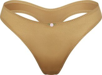 Stretch Satin Thong | Pyrite