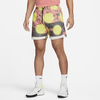 Men's Dri-FIT Heritage 6 Print Tennis Shorts in Yellow-AA