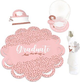 Big Dot Of Happiness Rose Gold Grad Graduation Party Table Decorations Chargerific Kit 8 Ct