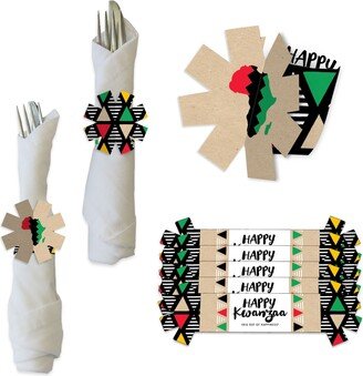 Happy Kwanzaa - African Heritage Holiday Party Paper Napkin Holder Rings Set Of 24