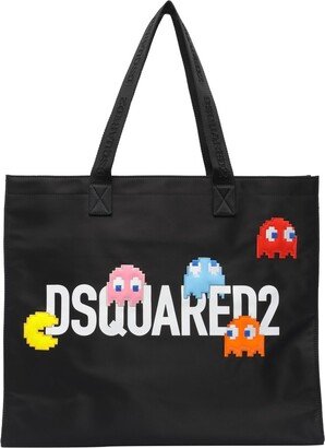 X Pac Man Graphic Printed Tote Bag